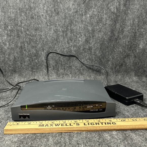 Cisco Systems 800 Series Router with Power Adapter Black Tested/Works SCRATCHED - Picture 1 of 10